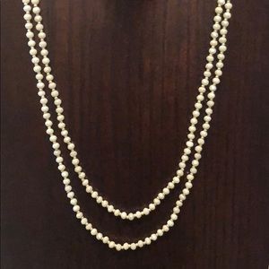 Blue glass bead necklace